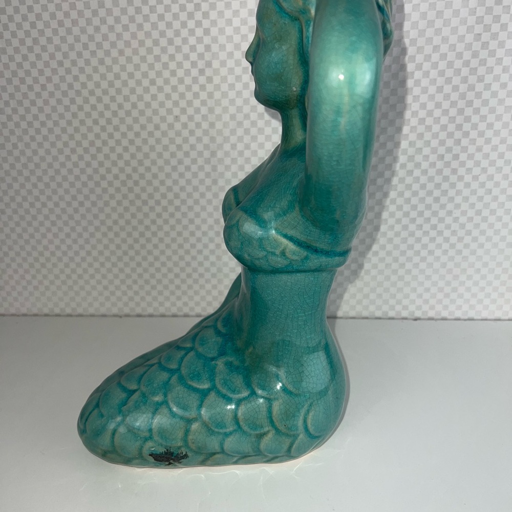 Large Mermaid Figurine Statue Coastal Nautical Beach Decor 13” Tall Resin Beauty - Picture 4 of 9